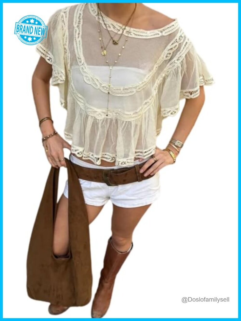 Women Mesh Sheer Cover Up Poncho Top Batwing Sleeve Lace Trim Shawl Wrap Beach
